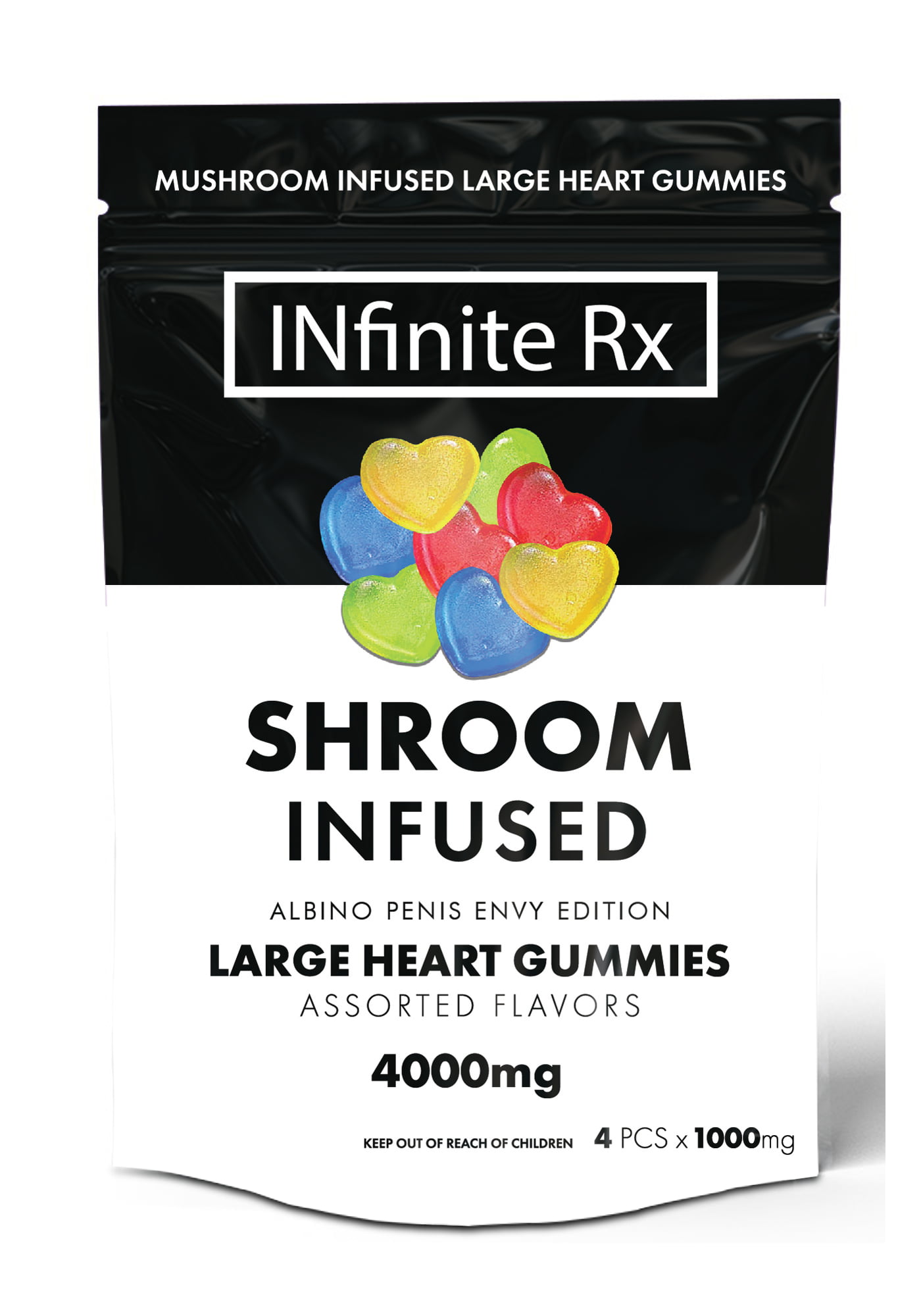 INfinite Rx Shroom Infused Heart Gummies – Albino Penis Envy (4000mg)